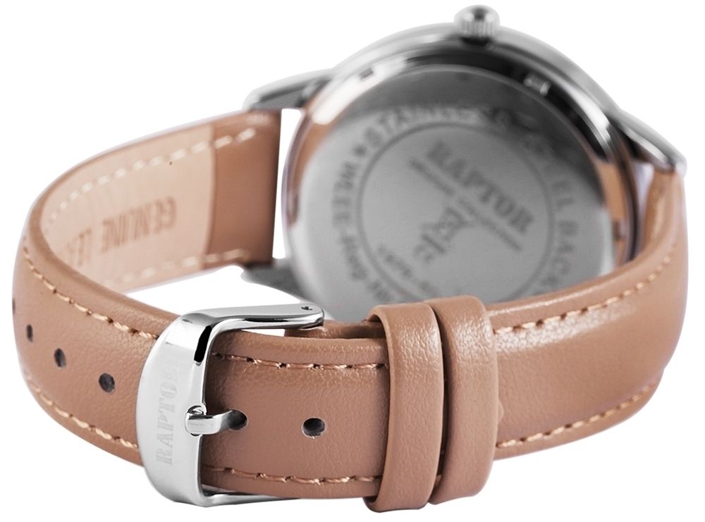 Raptor Damenuhr mit Echtlederarmband - Afbeelding 3